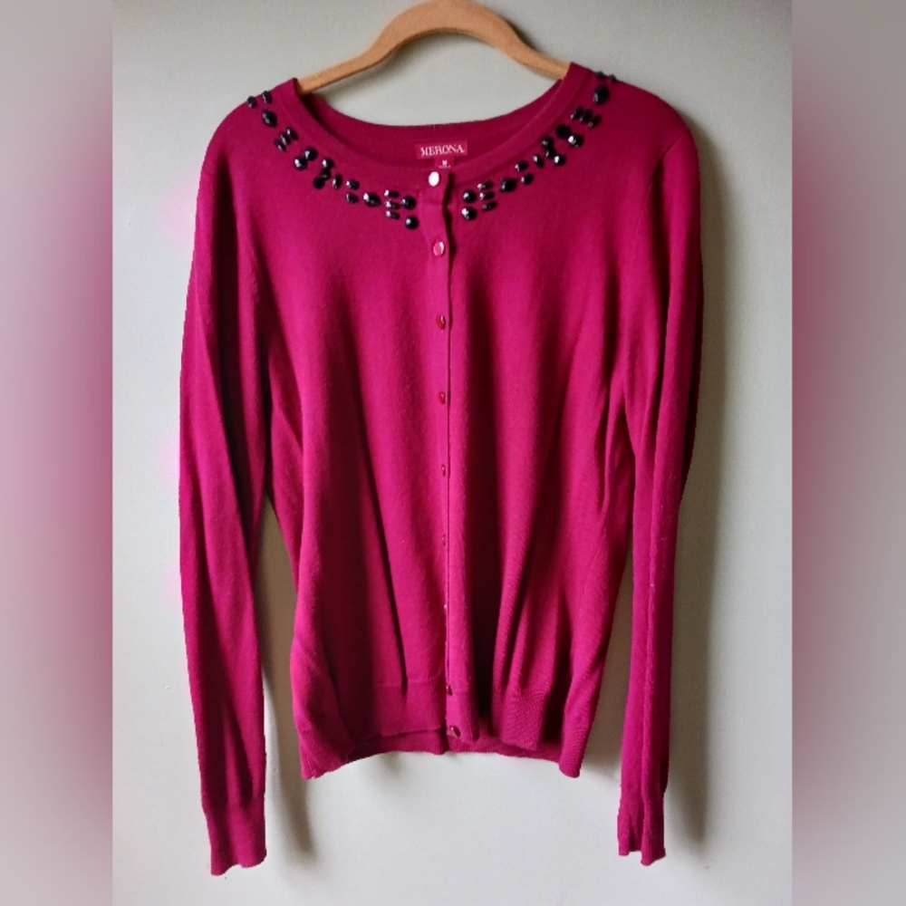 LIKE NEW Merona Beaded Cardigan Sweater
